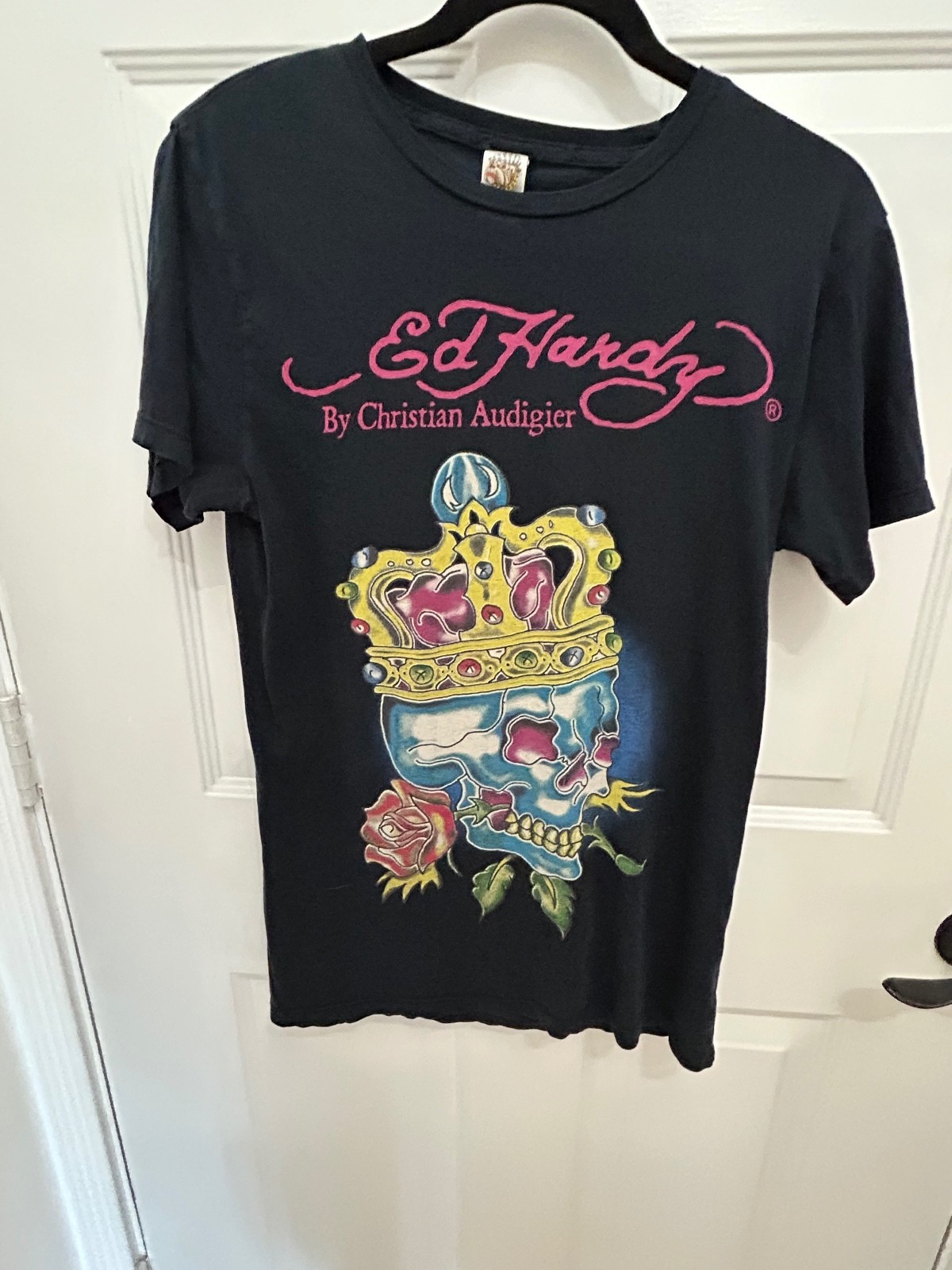 Ed Hardy Black Graphic Skull Crown T-Shirt Medium Ed Hardy Black Graphic Skull Crown T-Shirt Medium