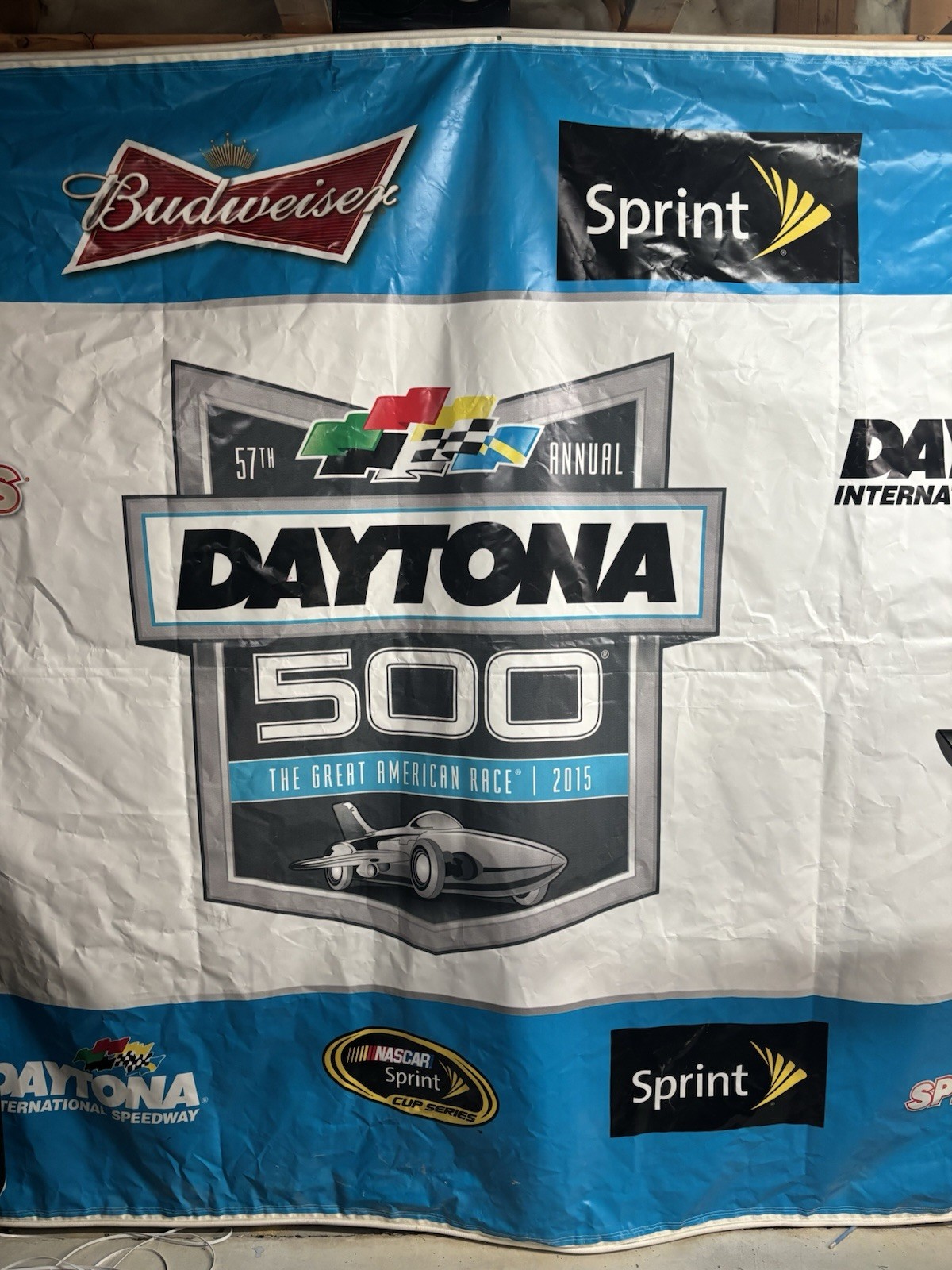 Daytona 500 Winner Victory Lane Banner 2015 Champion NASCAR 22 Logano Race Used