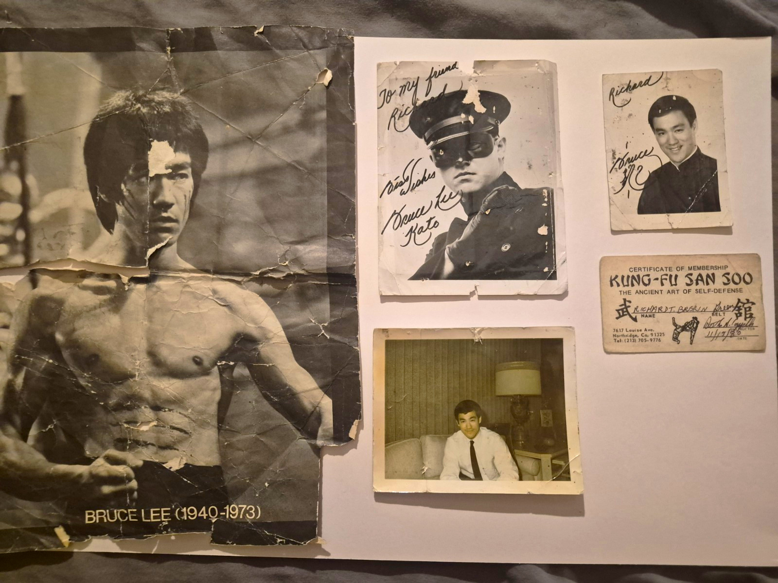 Bruce Lee Signed Original Movie Photograph Lot - Autographed Photos