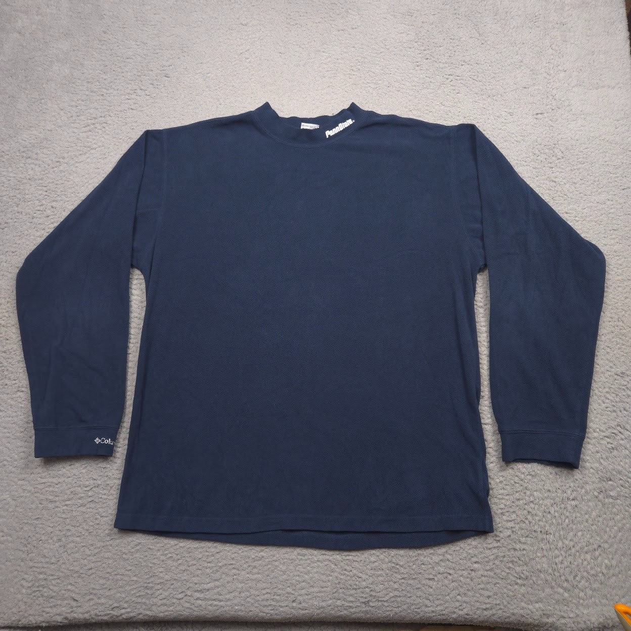 Columbia Penn State Fleece Pullover Men XXL Navy Mock Neck Long Sleeve