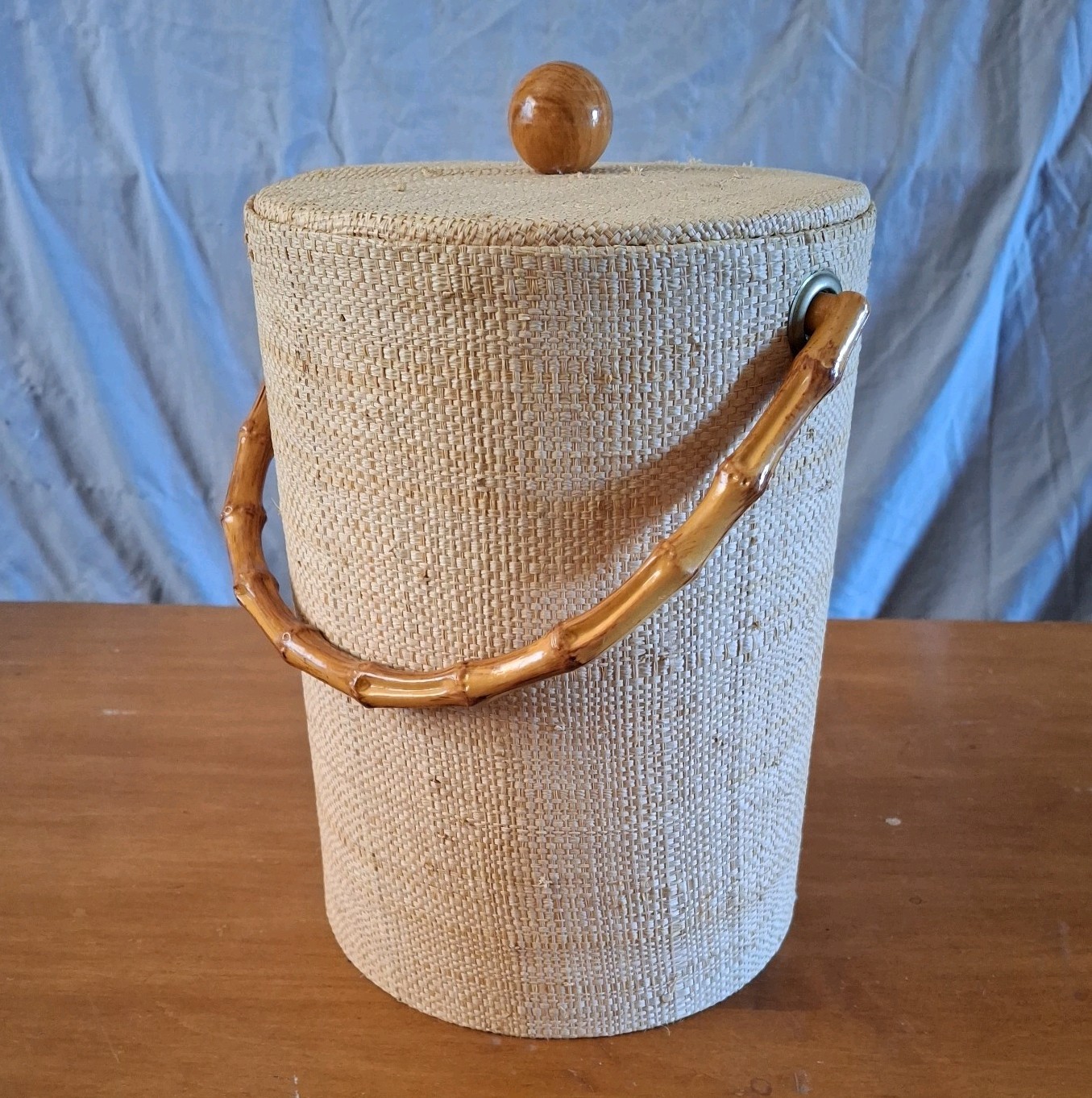 Vtg Mcm Ice Bucket Bamboo Tiki Bar Vtg Mcm Ice Bucket Bamboo Tiki Bar