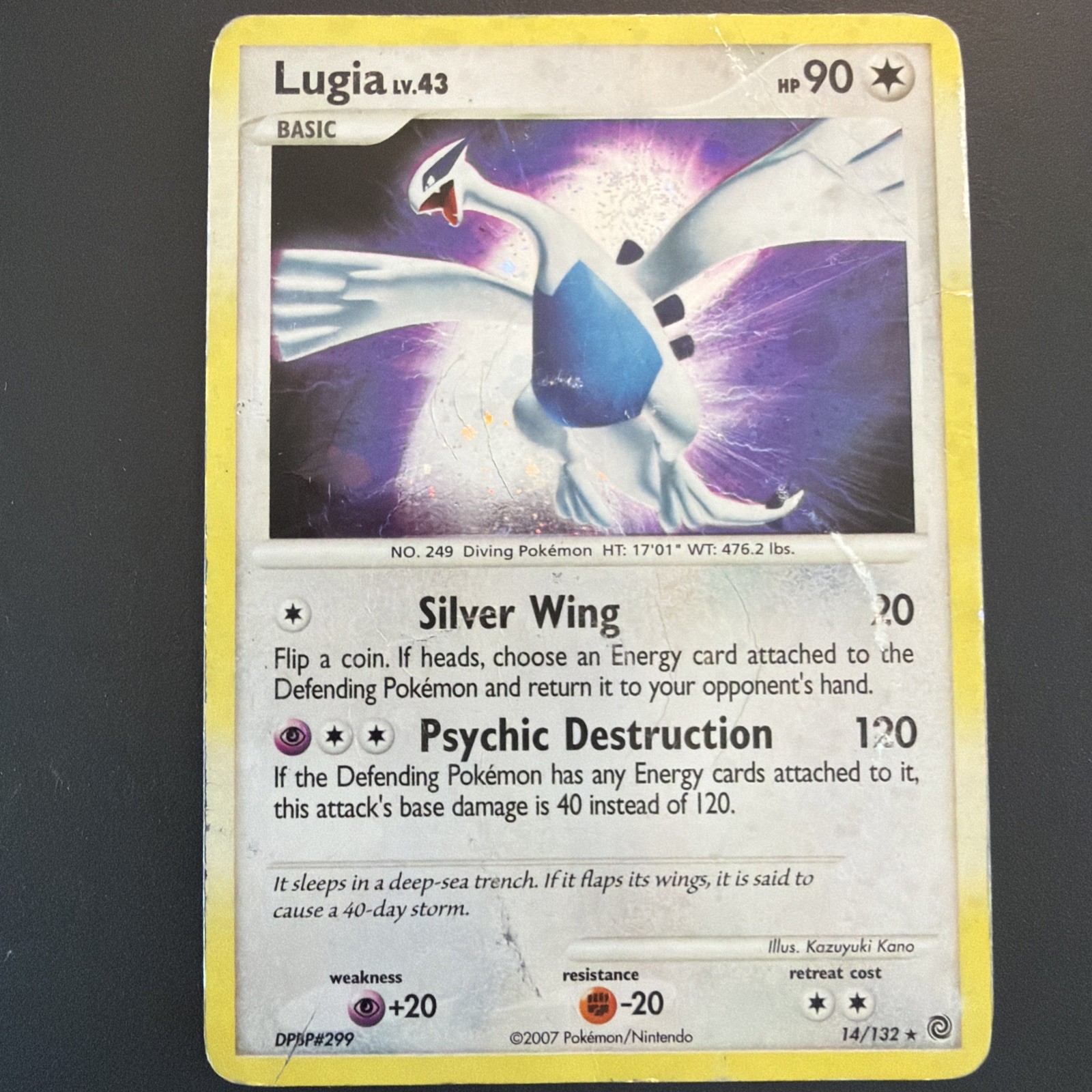 Lugia 14/132 Holo Rare Secret Wonders Pokemon Card Damaged Lugia 14/132 Holo Rare Secret Wonders Pokemon Card Damaged