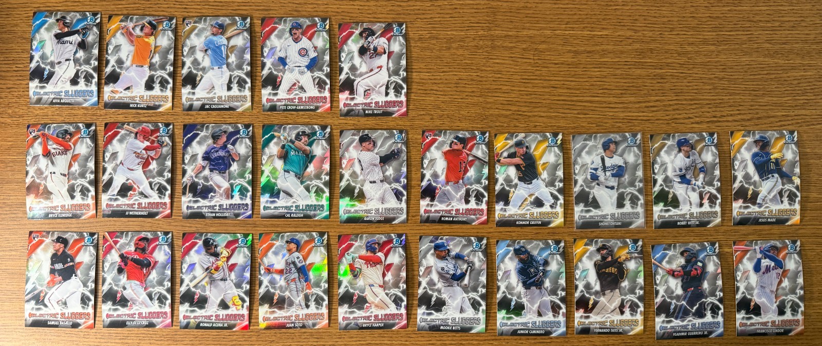 2026 Bowman Chrome Electric Sluggers 25 Card Complete Set ES1-25 Ohtani Griffin 2026 Bowman Chrome Electric Sluggers 25 Card Complete Set ES1-25 Ohtani Griffin