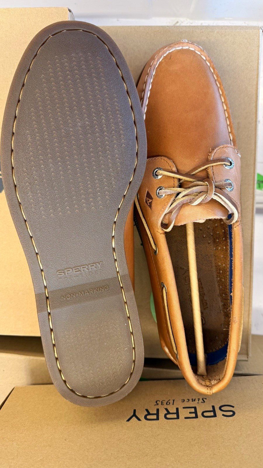 Sperry A/O Sahara Top-Sider Men’s Brown Leather Boat Shoes US 11 M 0197640