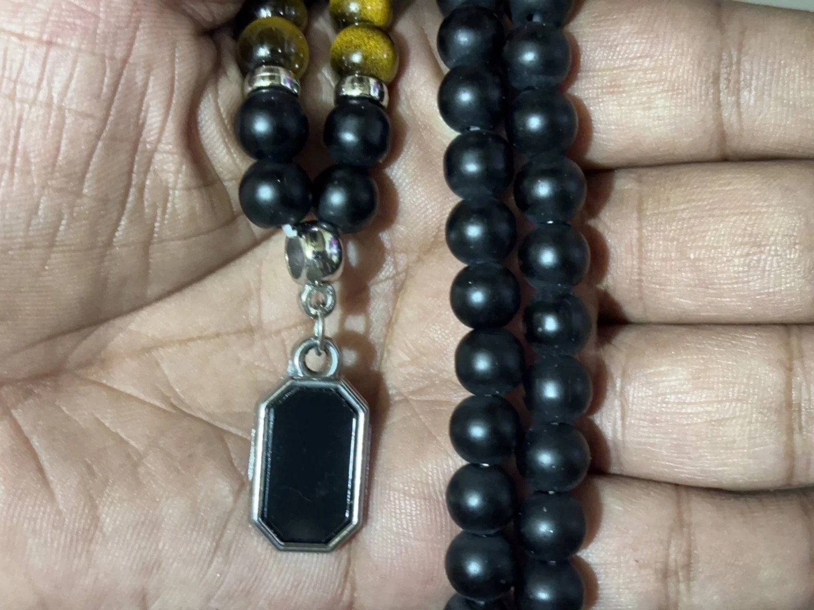 Trillionaire Maker Magical Necklace Mala Black Stone Good Luck Protection Charm