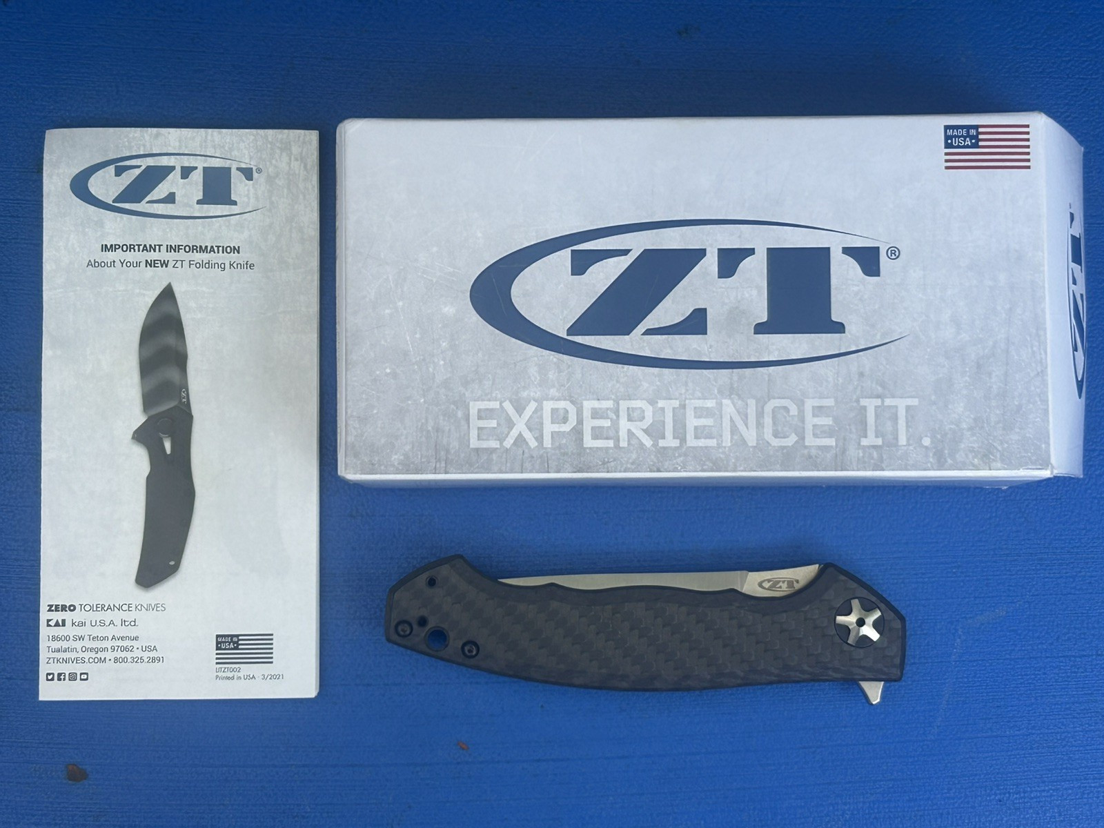 Zero Tolerance Large Sinkevich KVT Pocket Knife 0452CF Titanium Carbon Fiber USA
