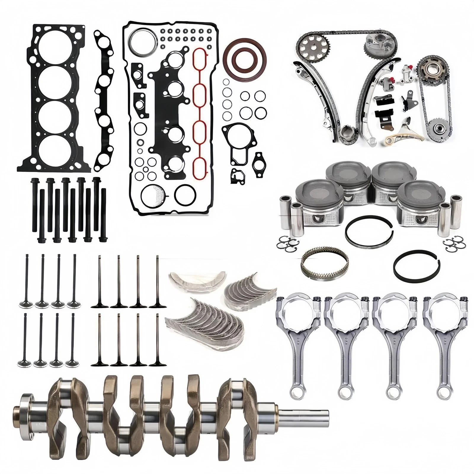 Engine Piston Gasket Crankshaft Conrod Timing Kits For Toyota Tacoma 2TR-FE 2.7L