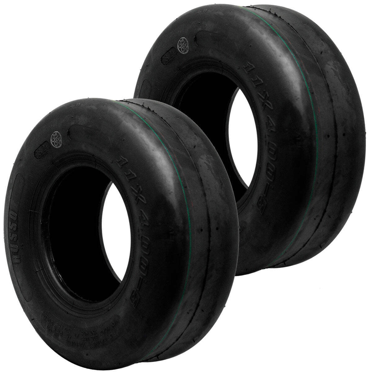 2PK 11x4x5 11x4-5 11x4.00-5 Smooth Tread 4PLY Zero Turn Lawn Mower Tires