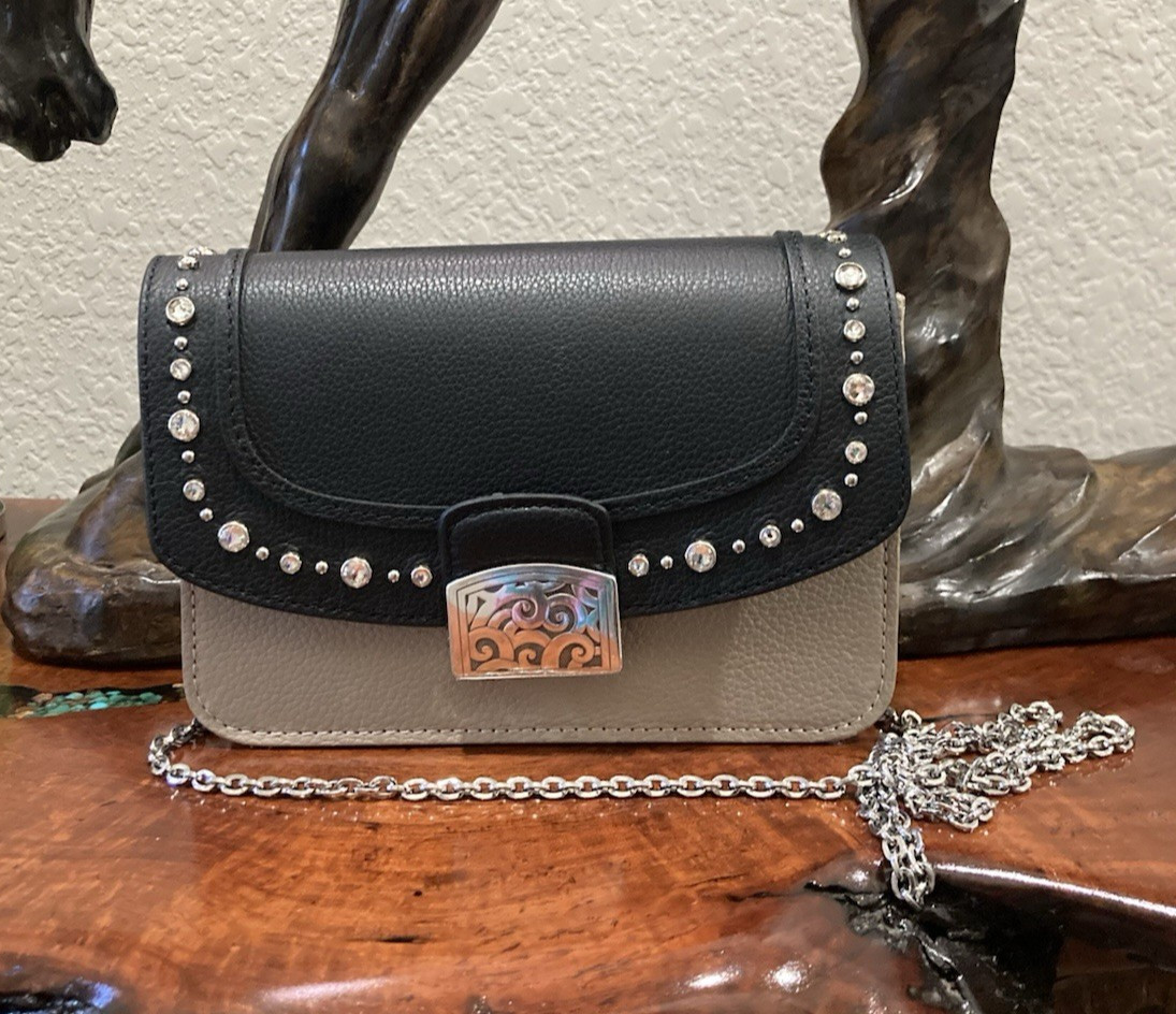 BRIGHTON Ginger Snappy Minibag Beige Taupe w/ Pretty Glam Black Flap Combo NWT BRIGHTON Ginger Snappy Minibag Beige Taupe w/ Pretty Glam Black Flap Combo NWT