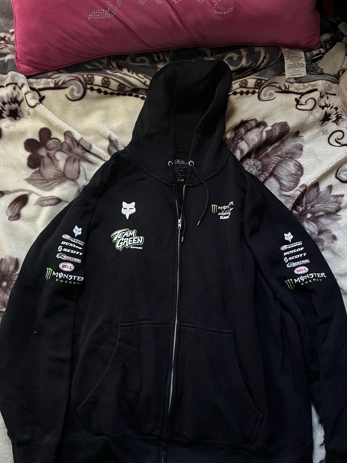 Monster Energy Men\'s Full Zip Hoodie Jacket Kawasaki Collab Limited Edition XL Monster Energy Men\'s Full Zip Hoodie Jacket Kawasaki Collab Limited Edition XL