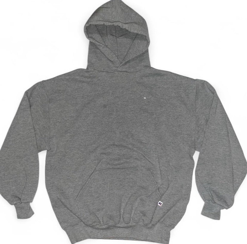Vintage Russell Athletic Hoodie Made In USA Light Gray, Size XL. Small Hole Vintage Russell Athletic Hoodie Made In USA Light Gray, Size XL. Small Hole