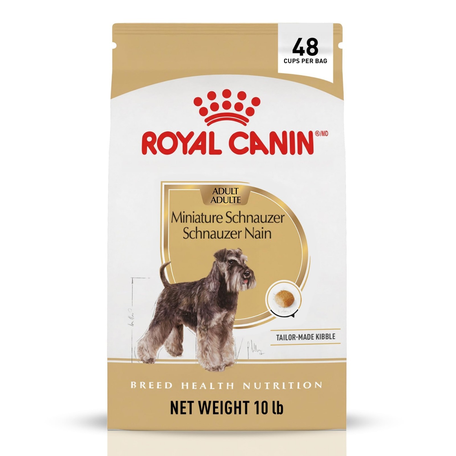 Miniature Schnauzer Adult Dry Dog Food - 10 lb Bag, Healthy Nutrition, Premium F
