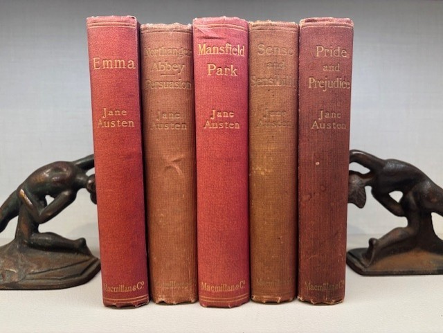 JANE AUSTEN - 5 VOLUME SET - 1896 - 1901 - PRIDE AND PREJUDICE, EMMA, NOVELS