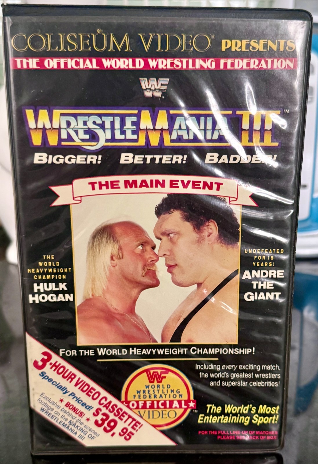 WWF WrestleMania III 3 (VHS, 1987) Hulk Hogan vs. Andre the Giant Wrestling WWF WrestleMania III 3 (VHS, 1987) Hulk Hogan vs. Andre the Giant Wrestling