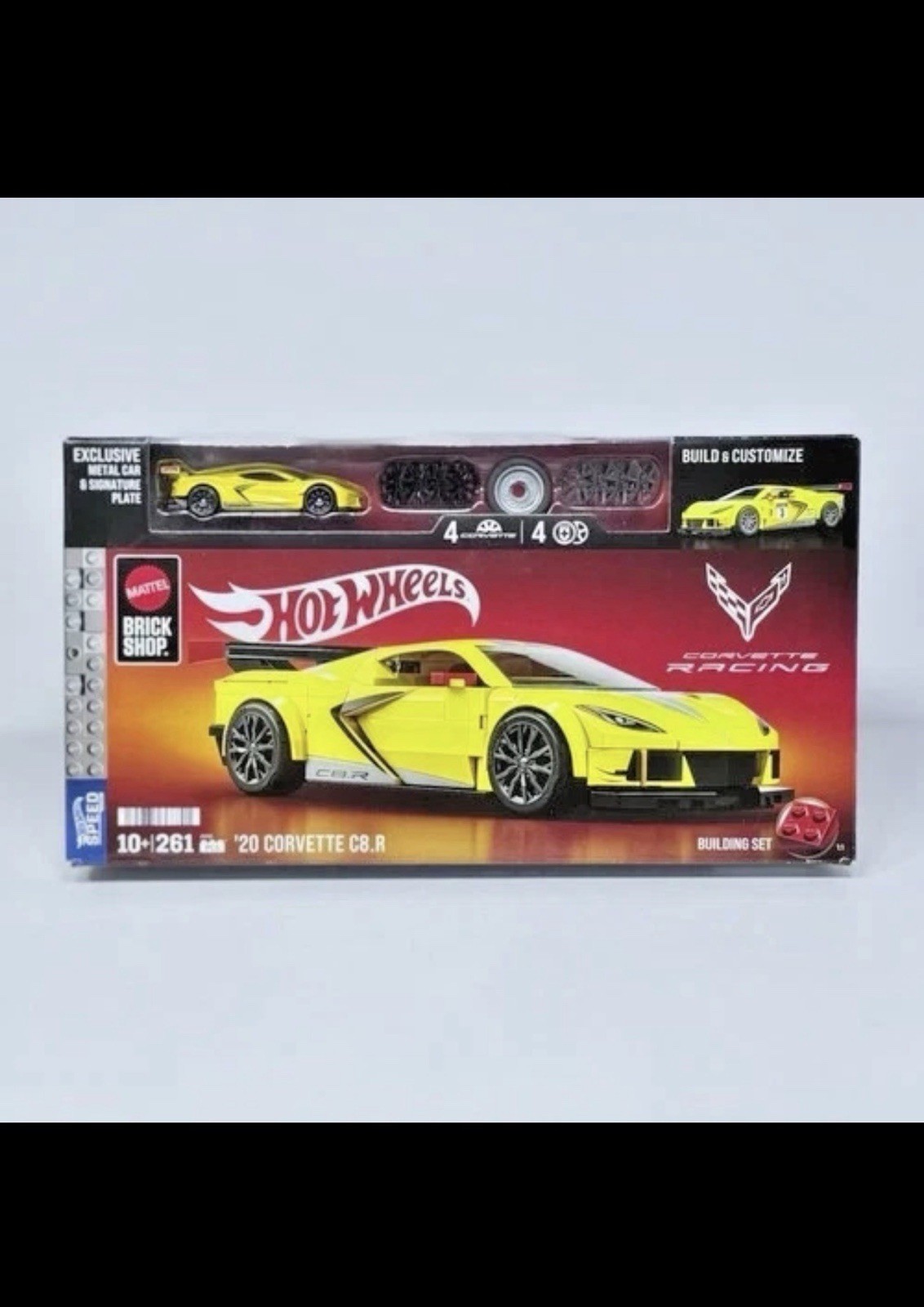 Mattel Brick Shop Hot Wheels 2020 Corvette C8.R Building Set 261 Pcs HMX00