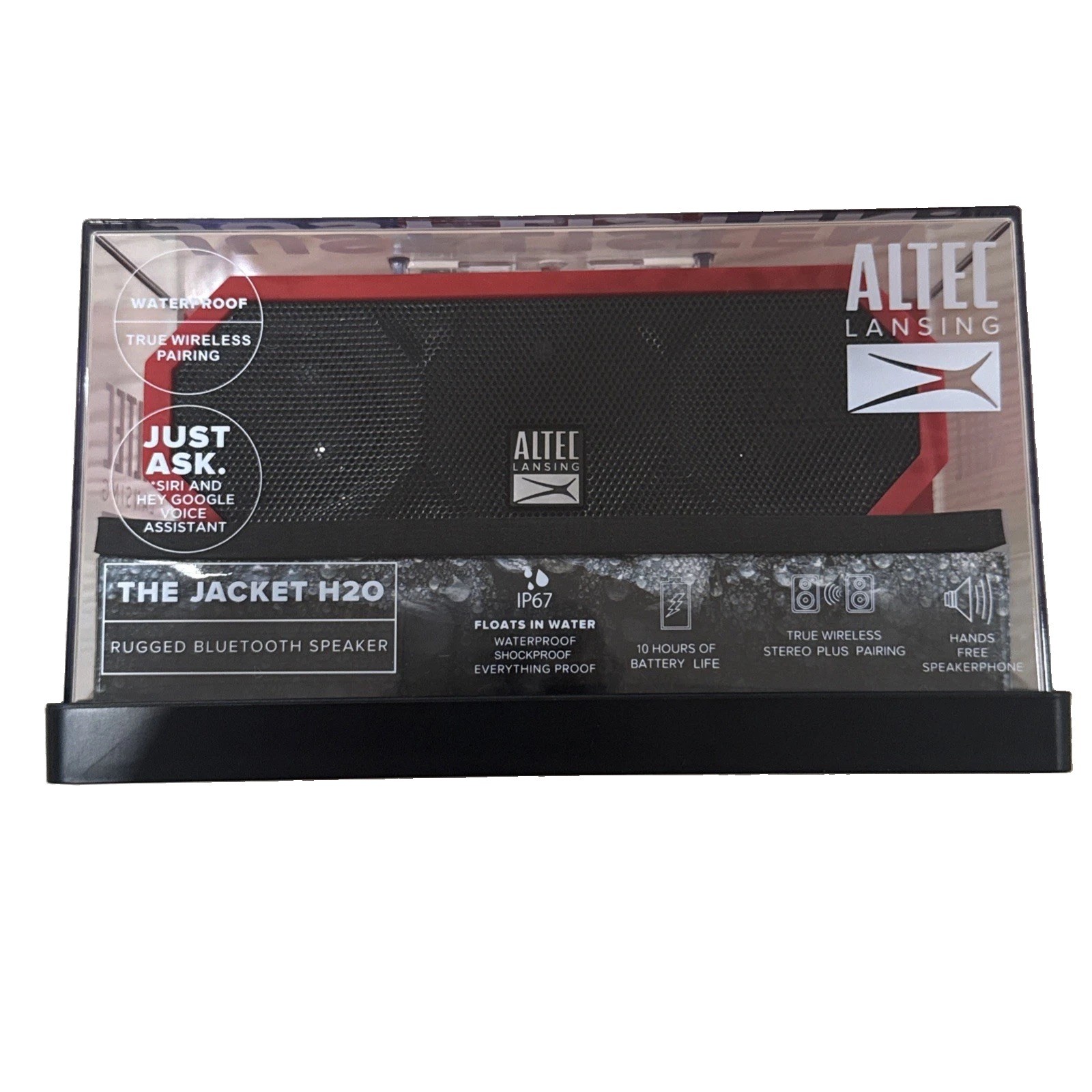 New ALTEC Lansing, The Jacket H20 3, Waterproof Rugged Bluetooth Speaker - Red New ALTEC Lansing, The Jacket H20 3, Waterproof Rugged Bluetooth Speaker - Red