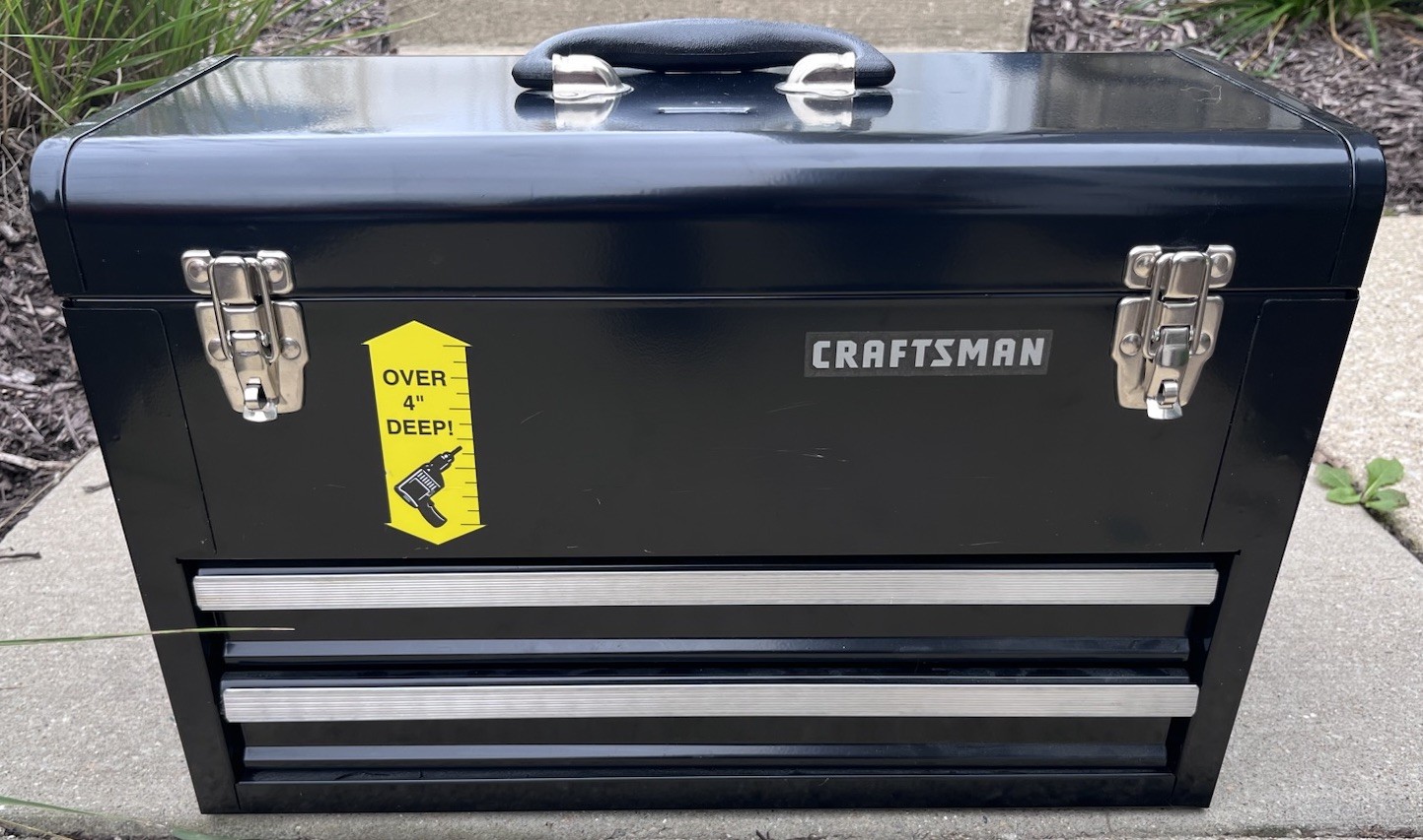 Vintage CRAFTSMAN Deep 2-Drawer Mechanics Tool Storage Chest Black 