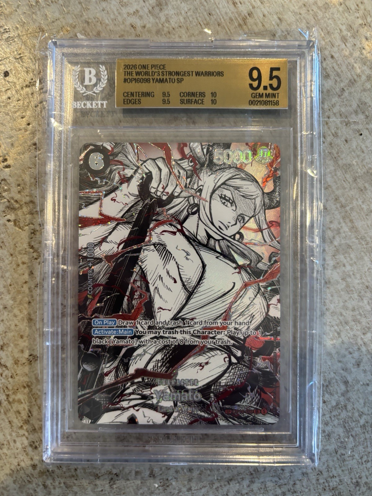 2026 One Piece The World's Strongest Warriors Haki SP #OP16-098 Yamato BGS 9.5 2026 One Piece The World's Strongest Warriors Haki SP #OP16-098 Yamato BGS 9.5
