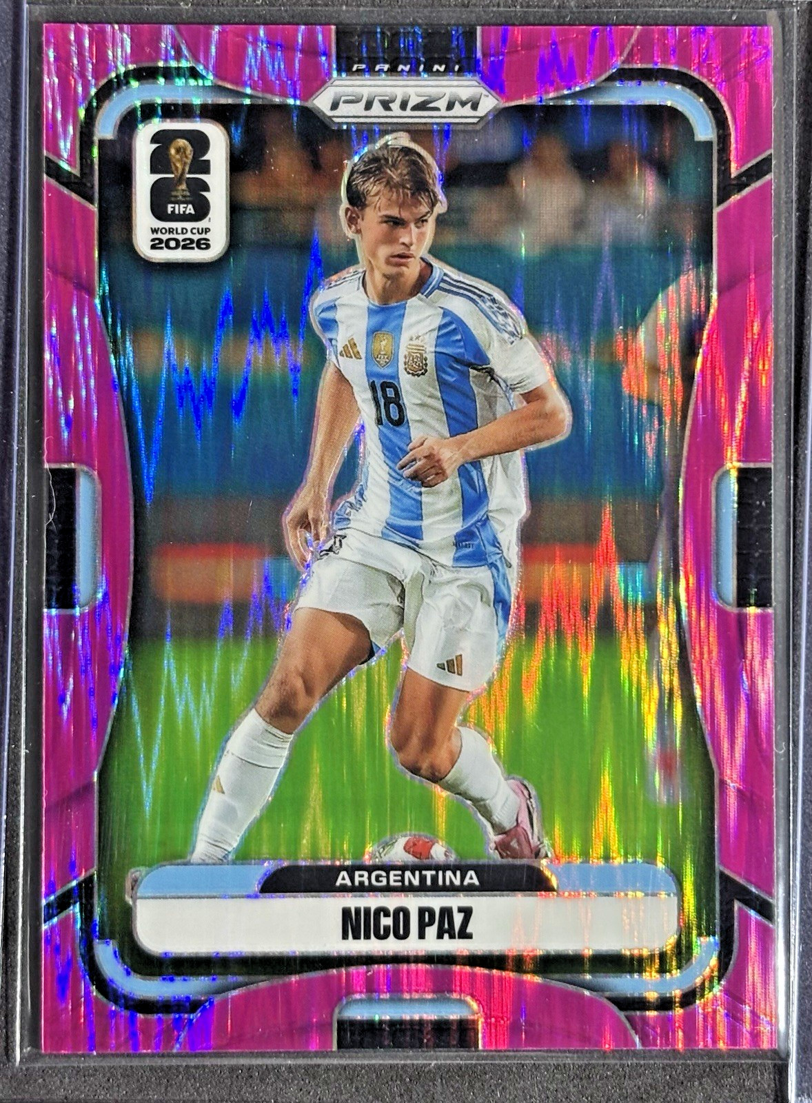 2026 Panini Prizm FIFA World Cup Nico Paz #4 Fuchsia Flash /195 Argentina 2026 Panini Prizm FIFA World Cup Nico Paz #4 Fuchsia Flash /195 Argentina