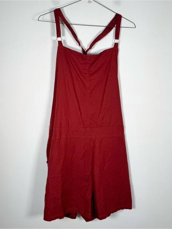 torrid Women’s NWT Plus Size 4/4X Stretch Linen Blend Shortall in Fire Brick