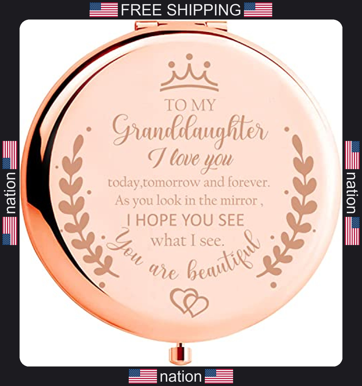 Soulpetals granddaughter compact mirror gift from grandma birthday gift