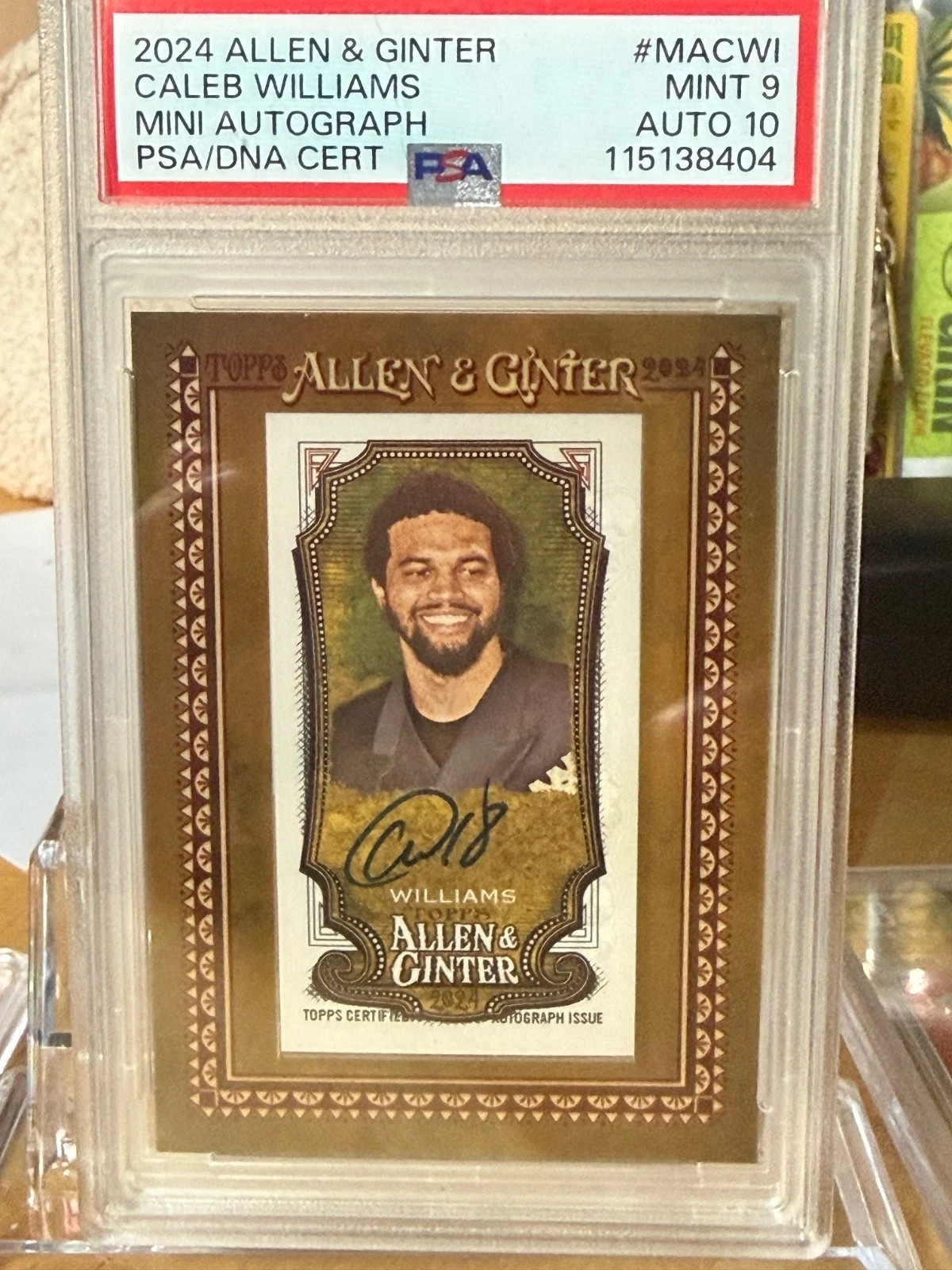Football Pack - Chase Caleb Williams Allen & Ginter Auto PSA 9 - 125 Pack Series
