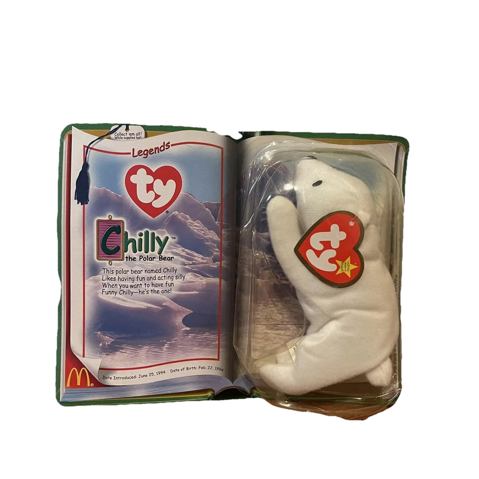 NEW TY CHILLY The Polar Bear 1994 Mc Donalds Beanie Baby RARE RETIRED Fast Shp NEW TY CHILLY The Polar Bear 1994 Mc Donalds Beanie Baby RARE RETIRED Fast Shp