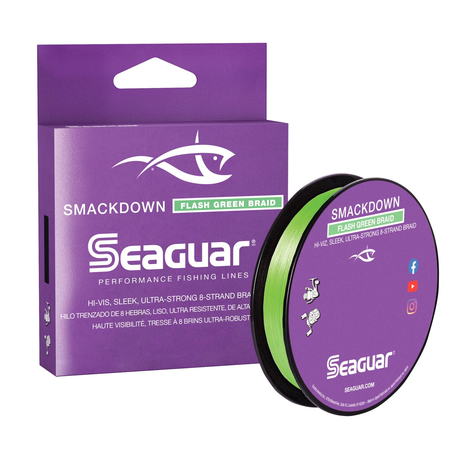 Seaguar Smackdown 15lb 300yds Flash Green Fishing Braid Ultra Thin Line Seaguar Smackdown 15lb 300yds Flash Green Fishing Braid Ultra Thin Line