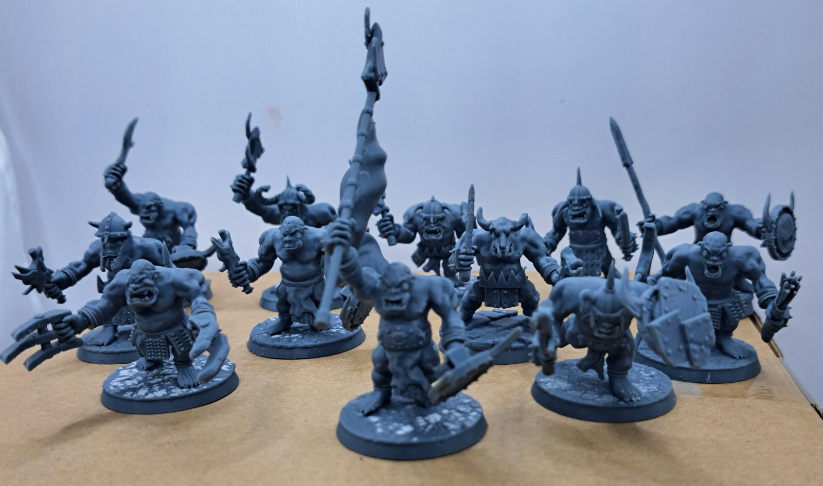 28mm orc miniature set of 11 for tabletop, DnD, Fantasy RPG, Wargaming