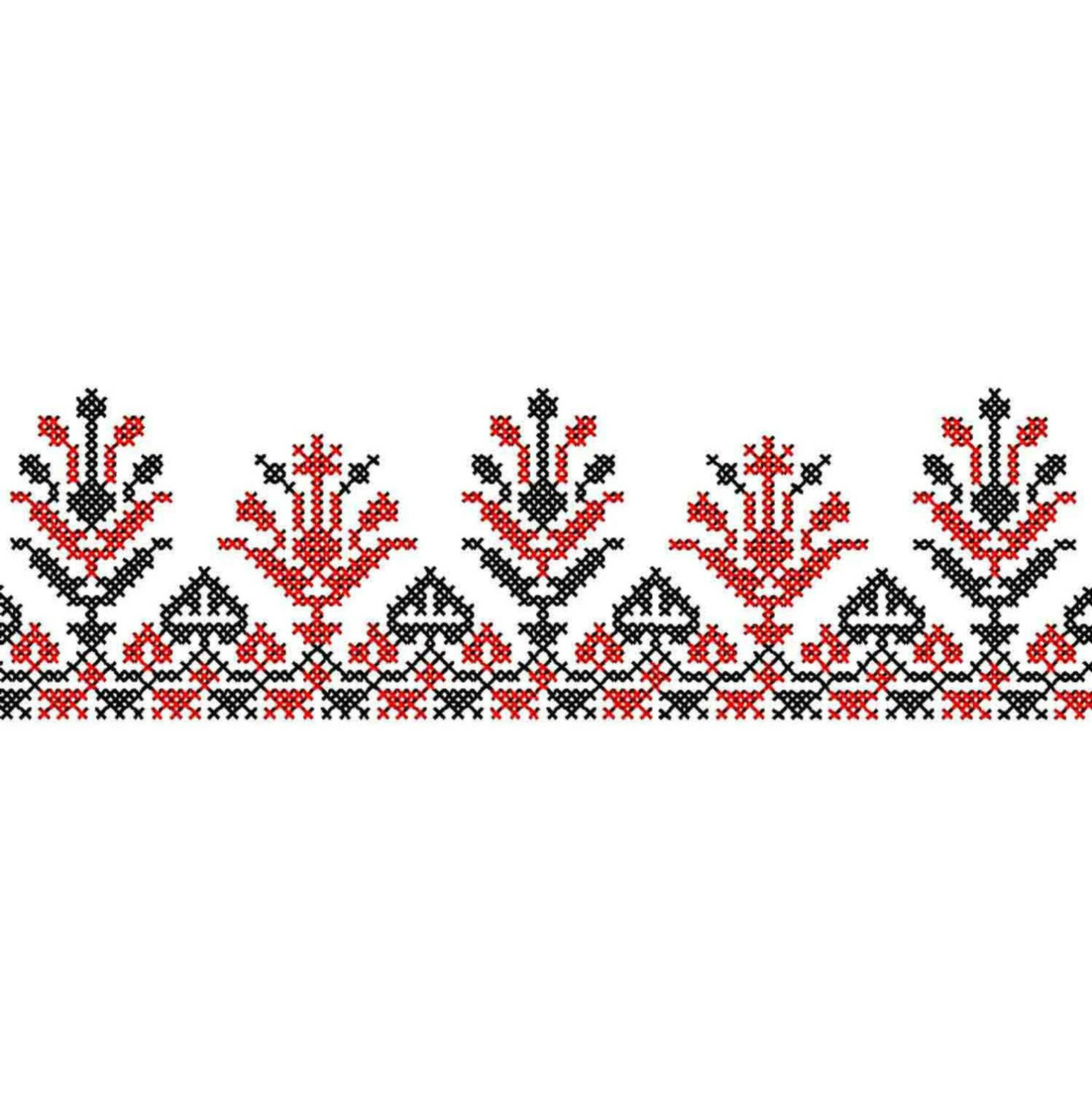 Folk Machine embroidery design. Cross stitch digital pattern. Ethnic ornament. 