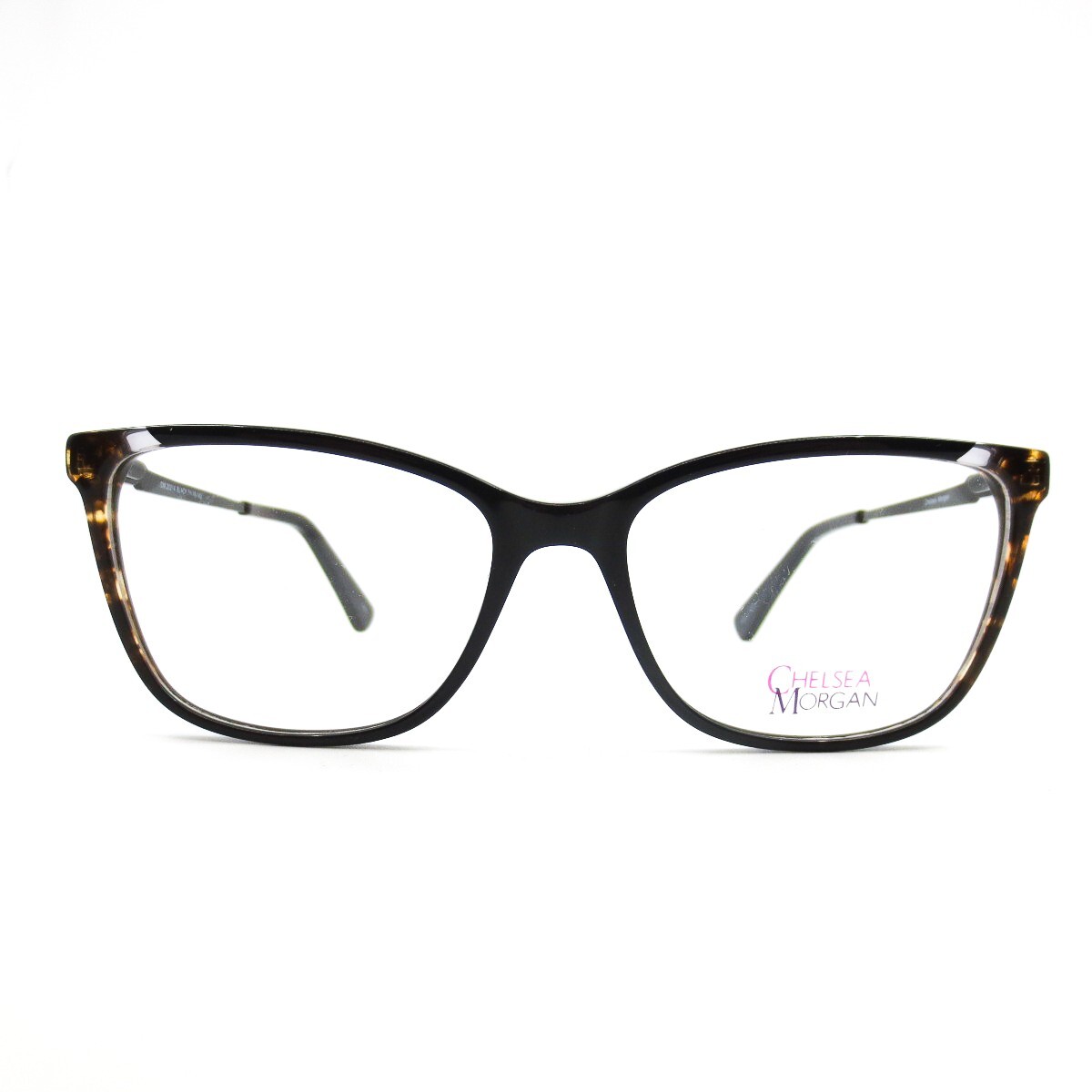 Chelsea Morgan CM20214 Eyeglasses Black brown cat-eye acetate frames 54-16-145 Chelsea Morgan CM20214 Eyeglasses Black brown cat-eye acetate frames 54-16-145