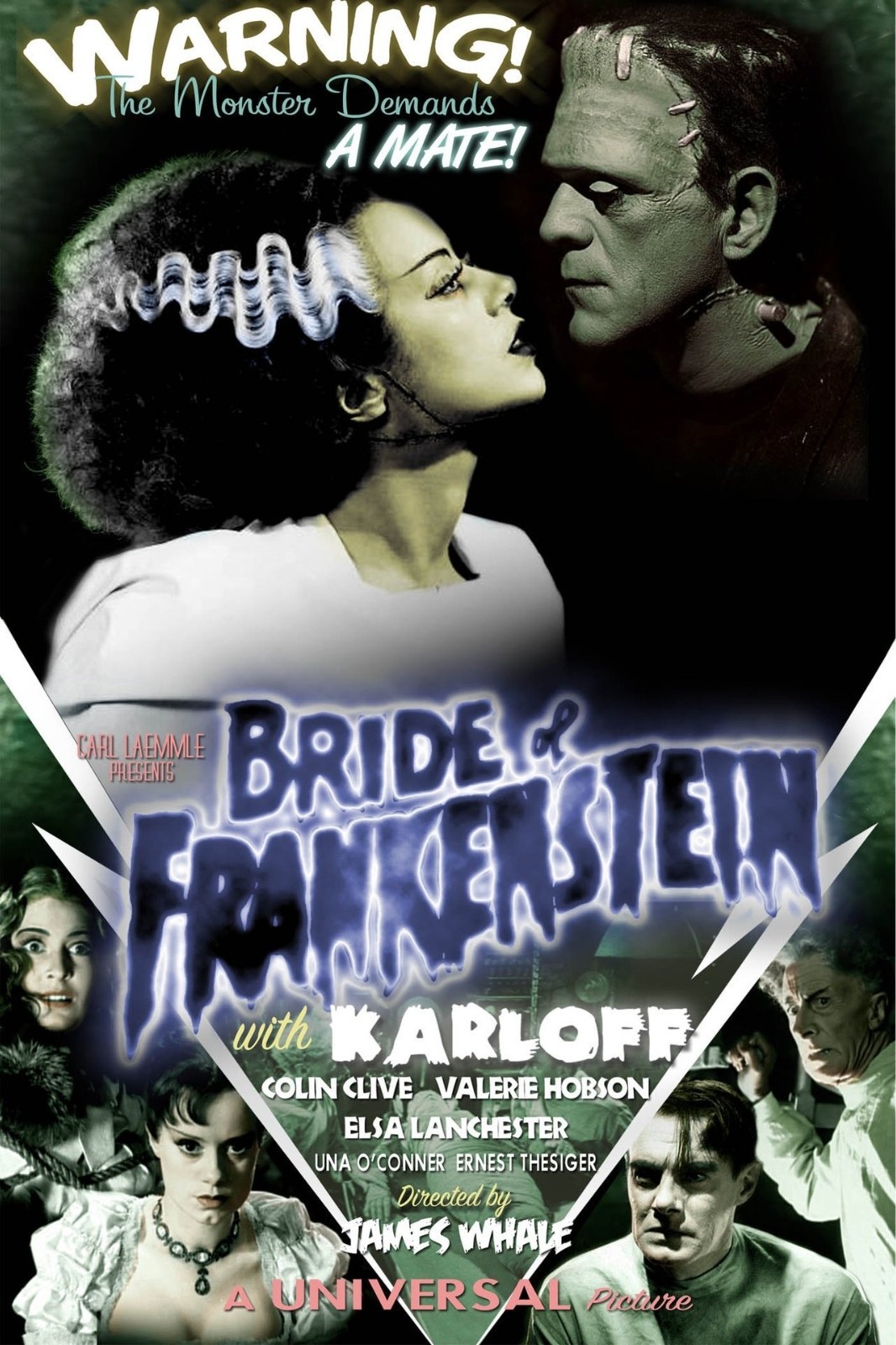 1935 The Bride Of Frankenstein Movie Poster 11X17 Boris Karloff Colin Clive ⚡🍿 1935 The Bride Of Frankenstein Movie Poster 11X17 Boris Karloff Colin Clive ⚡🍿