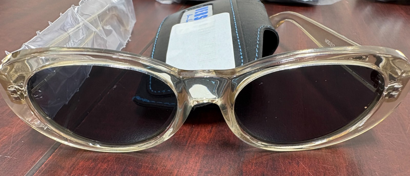 Versus Versace Vintage E17-924 Clear Acrylic Sunglasses Smoke Lenses New Versus Versace Vintage E17-924 Clear Acrylic Sunglasses Smoke Lenses New