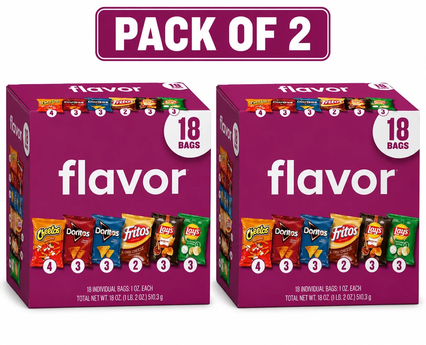 Frito-Lay Flavor Mix Snack Chips Variety, 18 Pack (Pack of 2) Frito-Lay Flavor Mix Snack Chips Variety, 18 Pack (Pack of 2)
