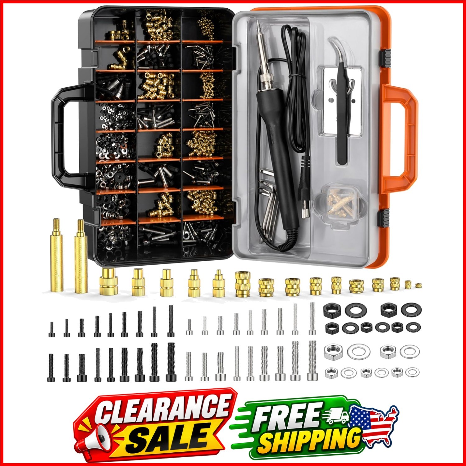 Threaded Inserts Set, 750Pcs Heat Set Inserts Nuts Bolts with M2 M3 M4 M5 M6 ... Threaded Inserts Set, 750Pcs Heat Set Inserts Nuts Bolts with M2 M3 M4 M5 M6 ...