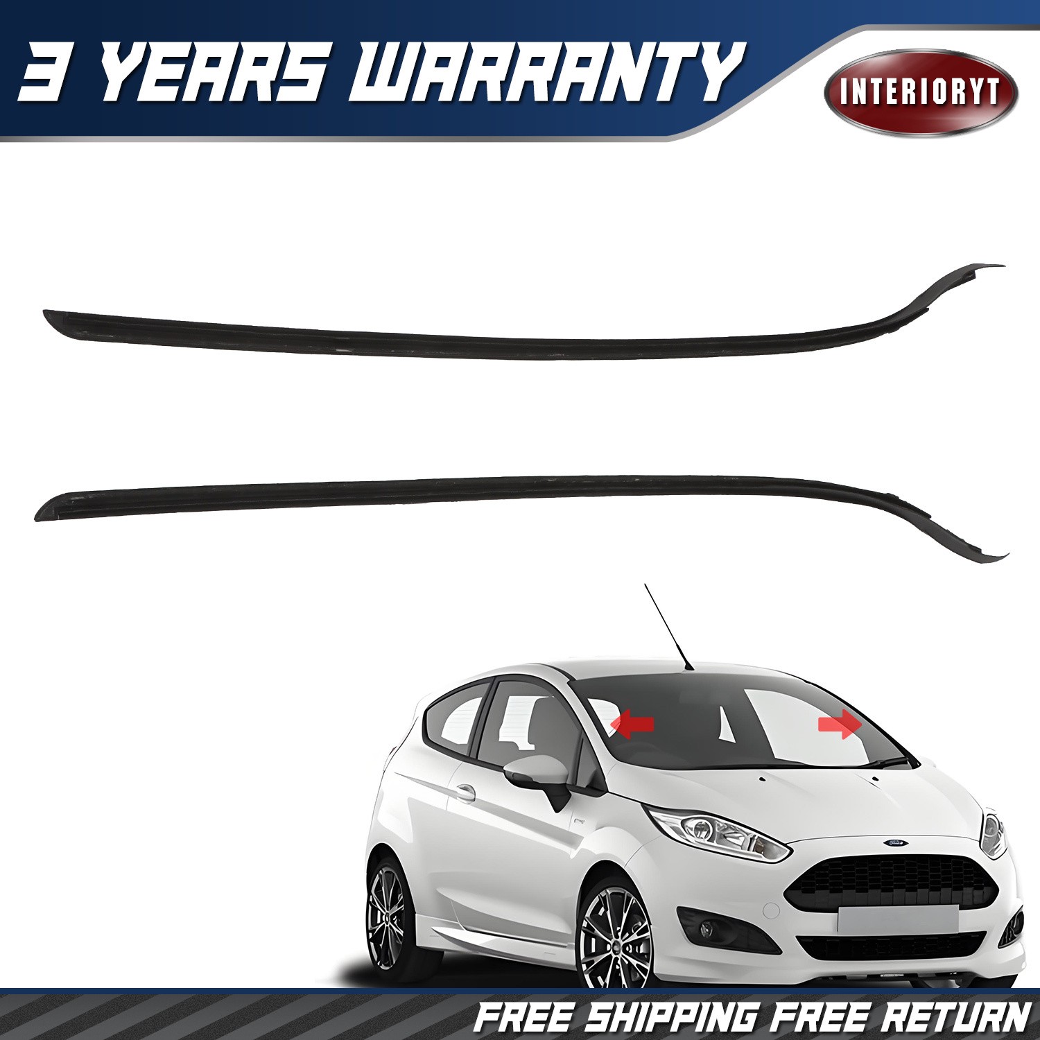 For 2011-2019 Ford Fiesta RH+LH Windshield A-Pillar Trim Moulding PAIR Both Side