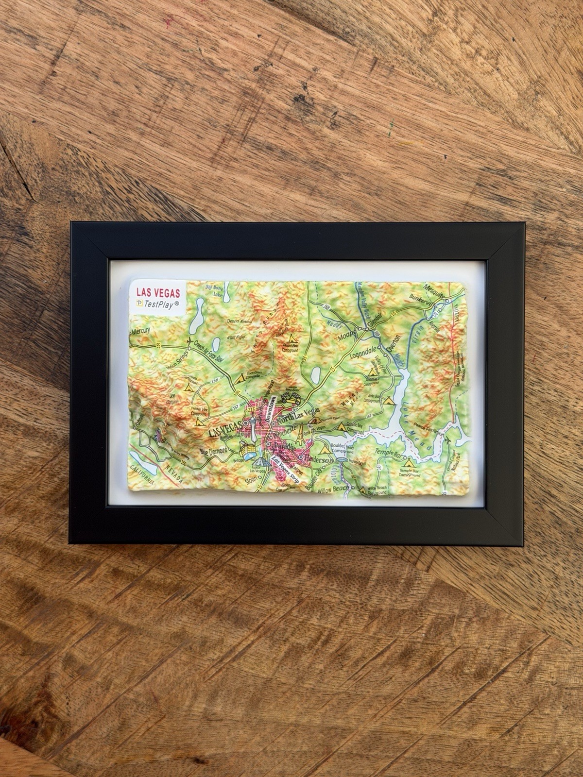 Las Vegas 🎰 3D Topographical Raised Relief Map Framed Wall Art Travel Gift
