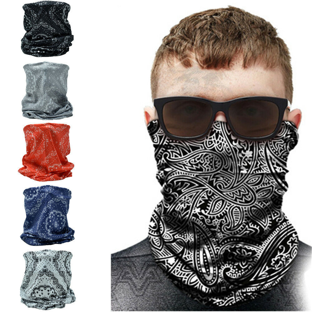 3-12Pcs Paisley Tube Bandana Scarf Neck Gaiter Head Face Mask Multi-use Outdoor