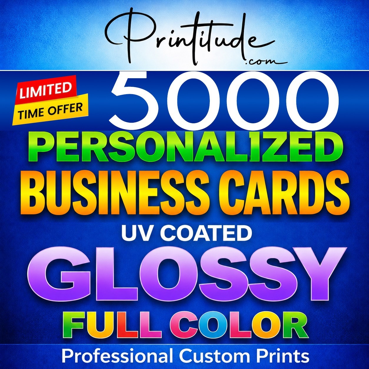 5000 FULL COLOR DOUBLE SIDED BUSINESS CARDS 16pt Thick UV GLOSS W/ YOUR ARTWORK