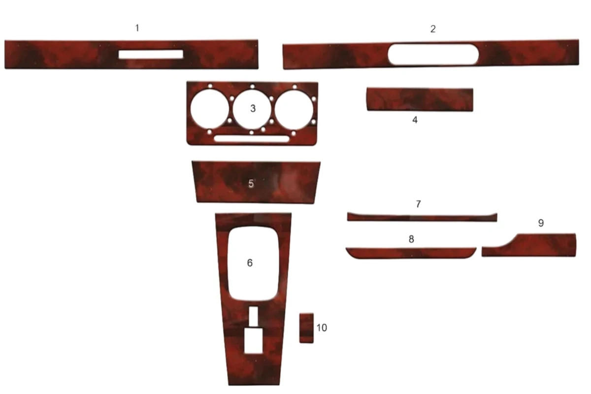 Wood Look Dash Trim Kit for Mercedes-Benz W123 1976-1986 Auto Interior Panel Wood Look Dash Trim Kit for Mercedes-Benz W123 1976-1986 Auto Interior Panel