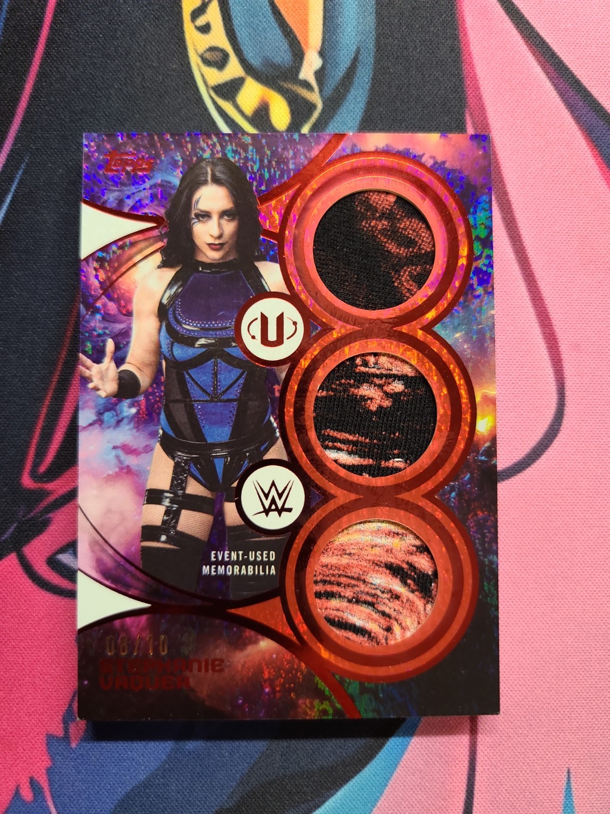 2026 Topps Universe WWE STEPHANIE VAQUER Superstar Triple Relic Red Magma /10 SP