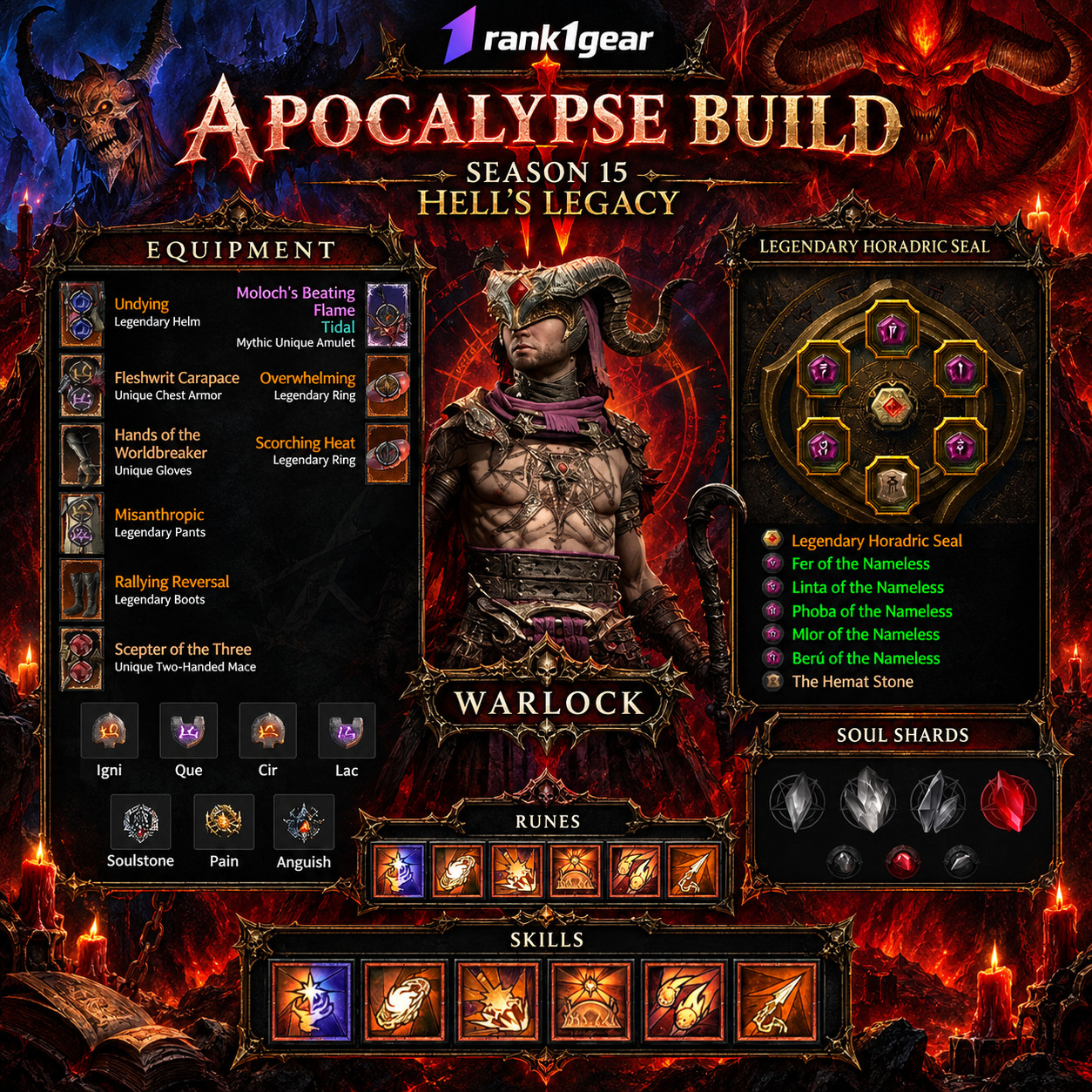 Diablo 4⚔️ Season 15⚔️ Apocalypse Warlock Build Endgame⚔️ BEST BUILD S+ TIER