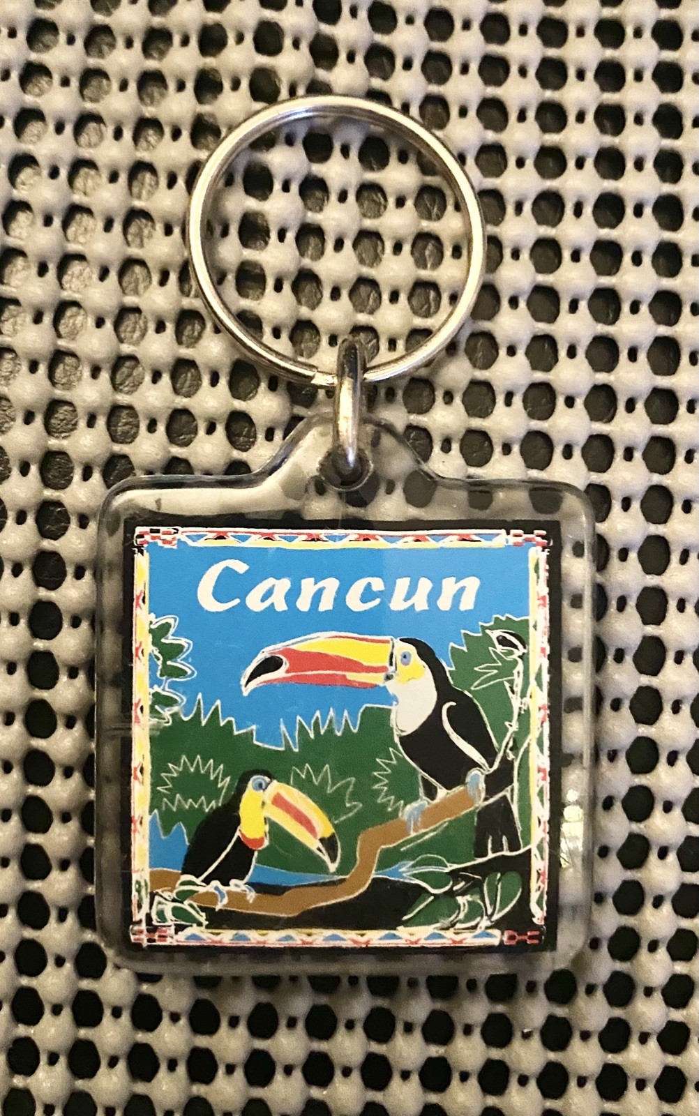 Vintage Cancun Mexico Keychain ~