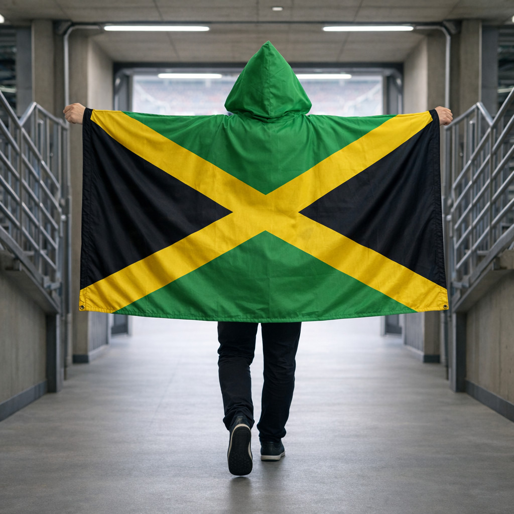 Jamaica Soccer Fan Flag Cape With Hood | Worldcup Stadium Wearable Flag|One Size