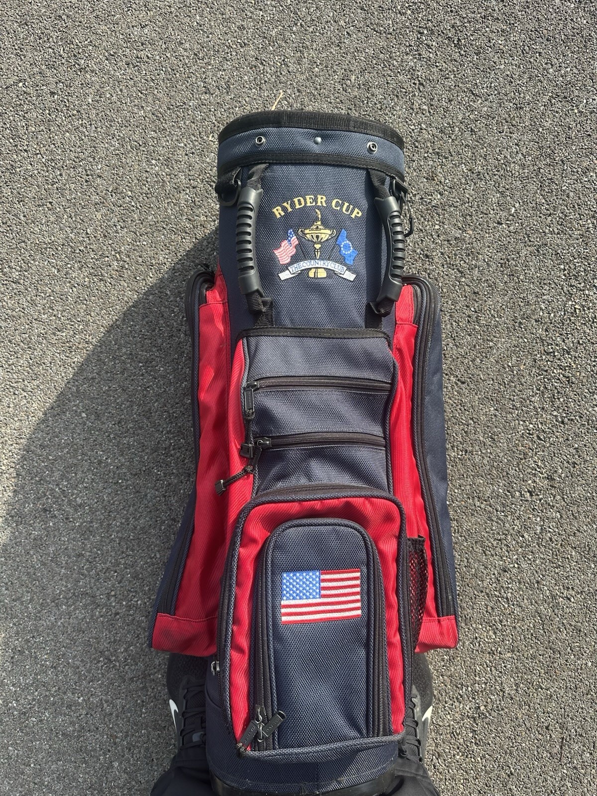 1999 DATREK USA Ryder Cup Golf Stand Cart Bag Blue Red The Country Club