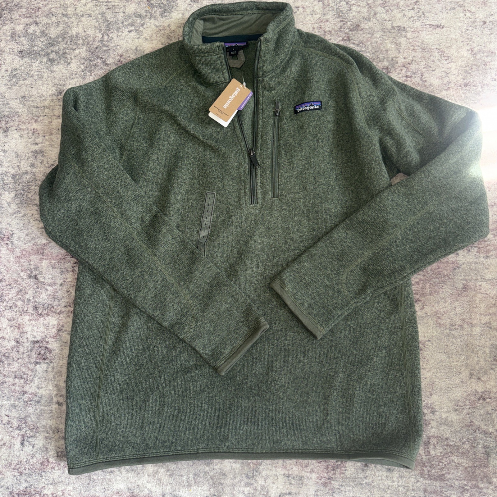 NWT Patagonia Better Sweater Mens Quarter Zip Industrial Green Large 
