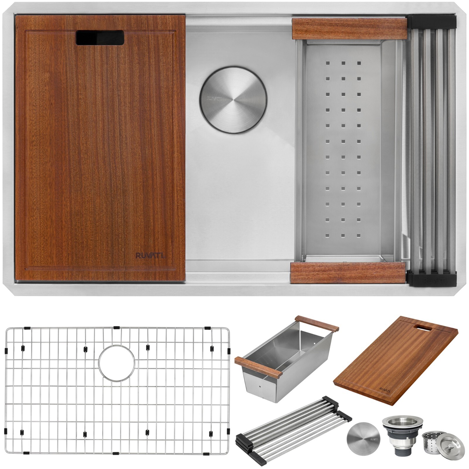Ruvati 28-inch Workstation Ledge Undermount Kitchen Sink- RVH8309 (138510)