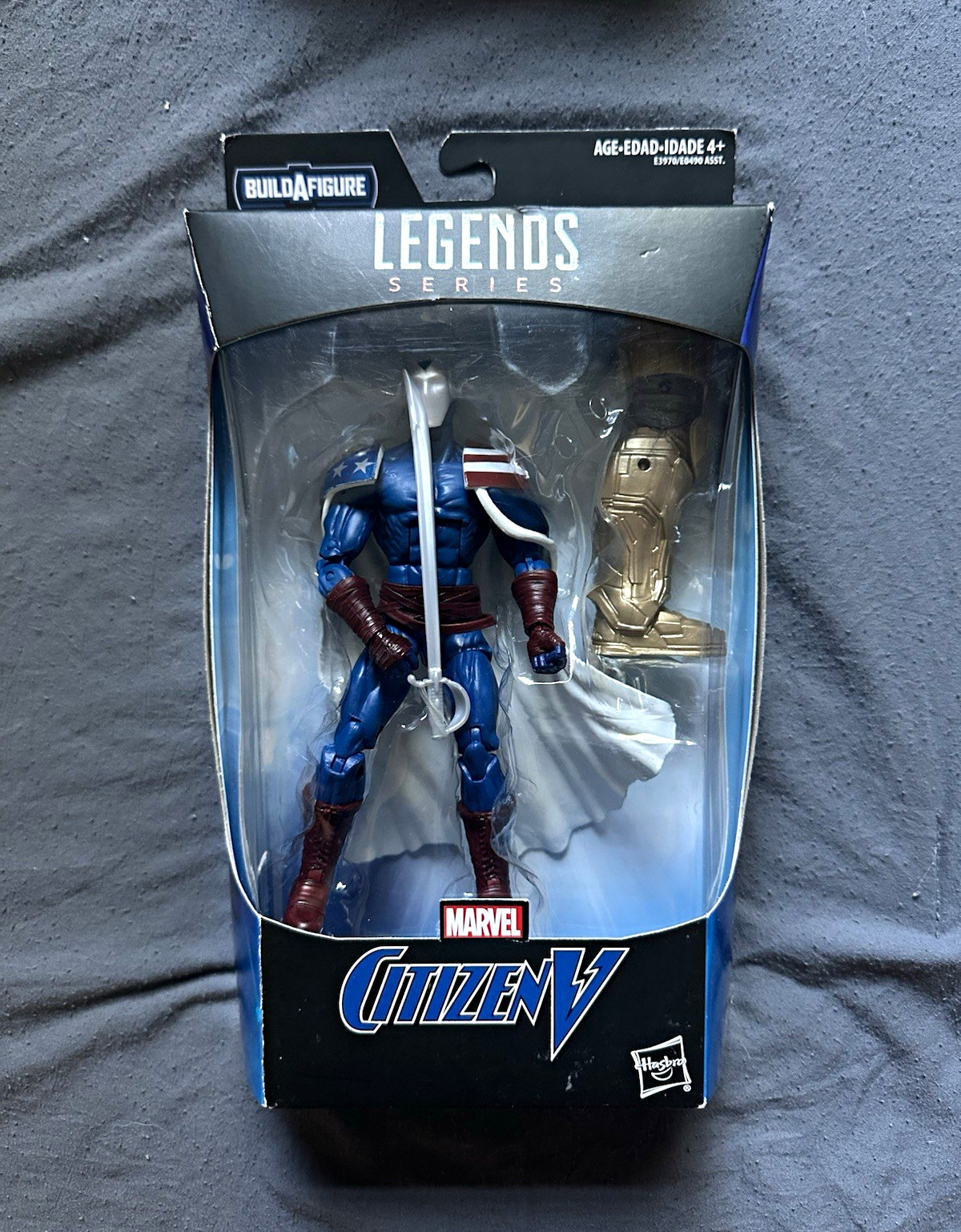 Hasbro Marvel Legends Citizen V Action Figure w/ Sword, Thanos BAF Part, Boxed Hasbro Marvel Legends Citizen V Action Figure w/ Sword, Thanos BAF Part, Boxed