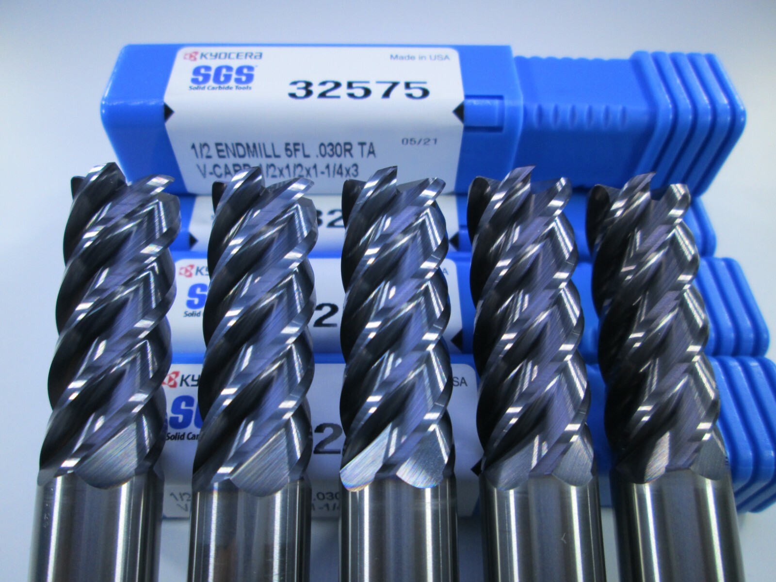 LOT ( 5 PCS )  KYOCERA SGS 32575 V-CARB CARBIDE 1/2