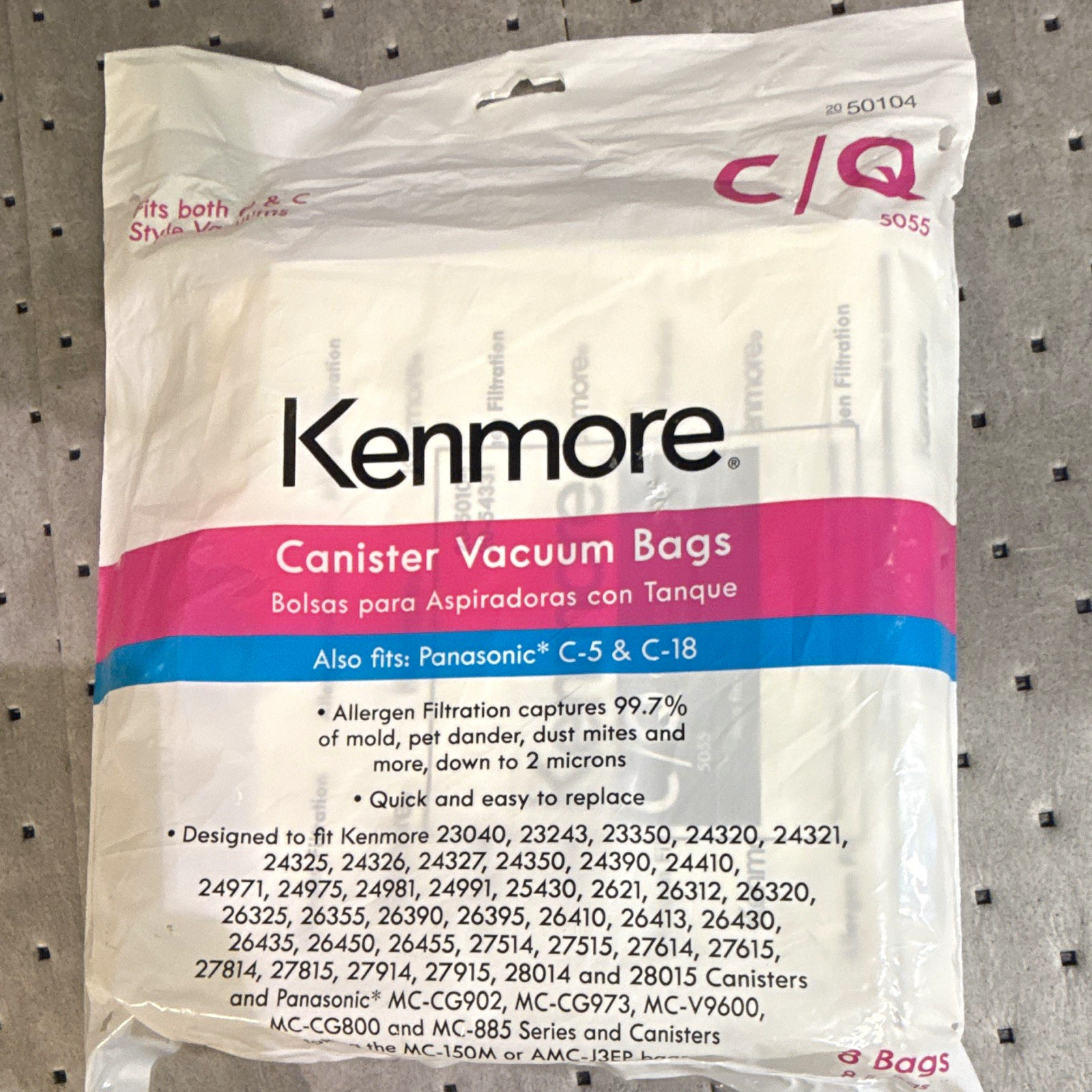 Kenmore KM48751 Canister Vacuum Bags Allergen Filtration 8 Pack Fits C-5 C-18 Kenmore KM48751 Canister Vacuum Bags Allergen Filtration 8 Pack Fits C-5 C-18